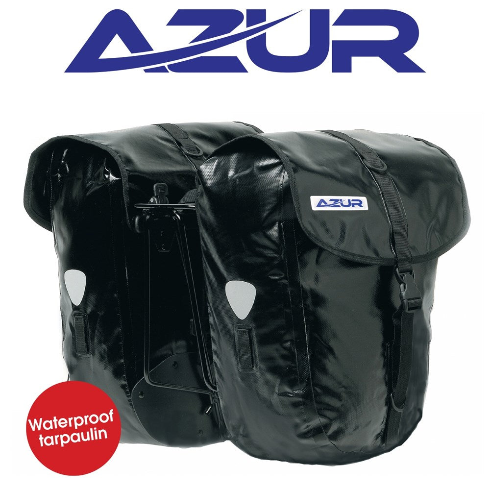 Azur Tarpaulin Rear Pannier Bags Set of 2 Black