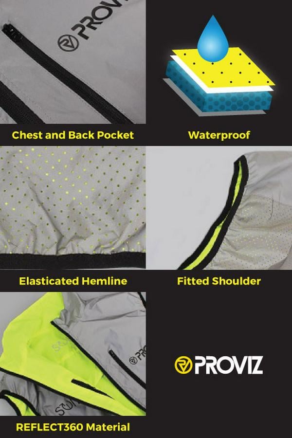 Proviz REFLECT 360 Switch Water Proof Womens Cycling Gilet Vest Reflective Neon Yellow