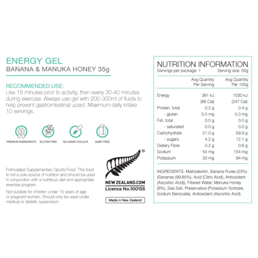 Pure Energy Gel  Banana Manuka Honey 35g