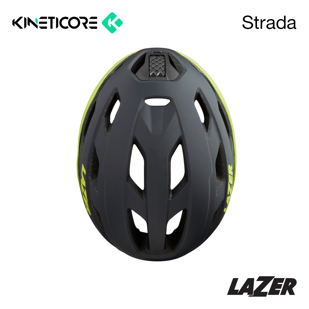 Lazer Strada Kineticore Bike Bicycle Helmet Matt Dark Grey Neon Flash Yellow