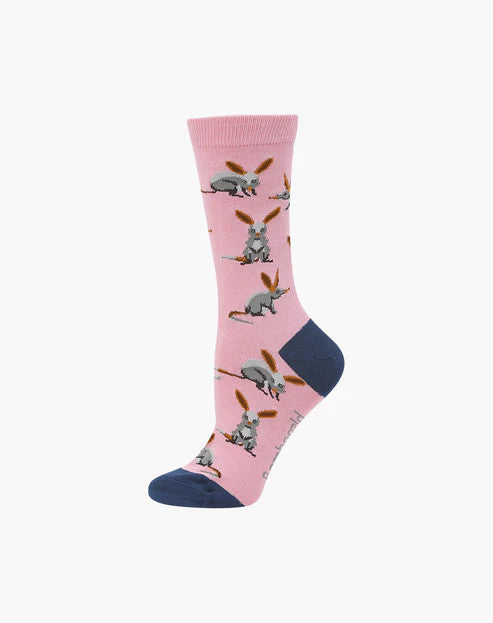 Bamboozld Womens Bilby Burrows Bamboo Sock Pink 2-8