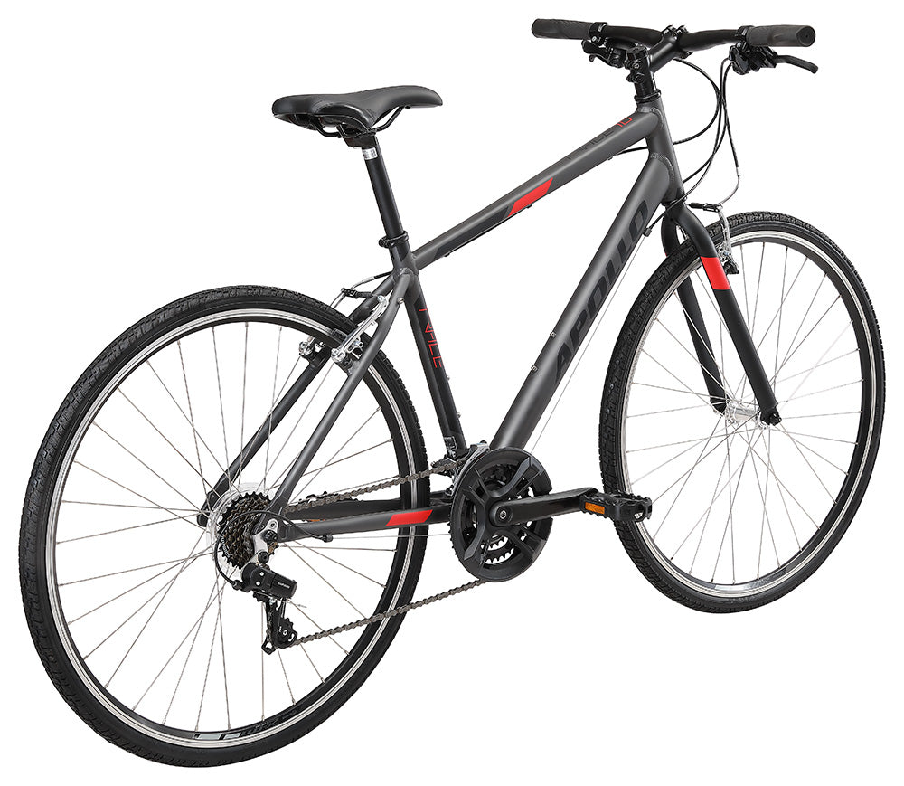 Apollo Trace 10 Mens Flat Bar Bike MatteCharcoal and Red