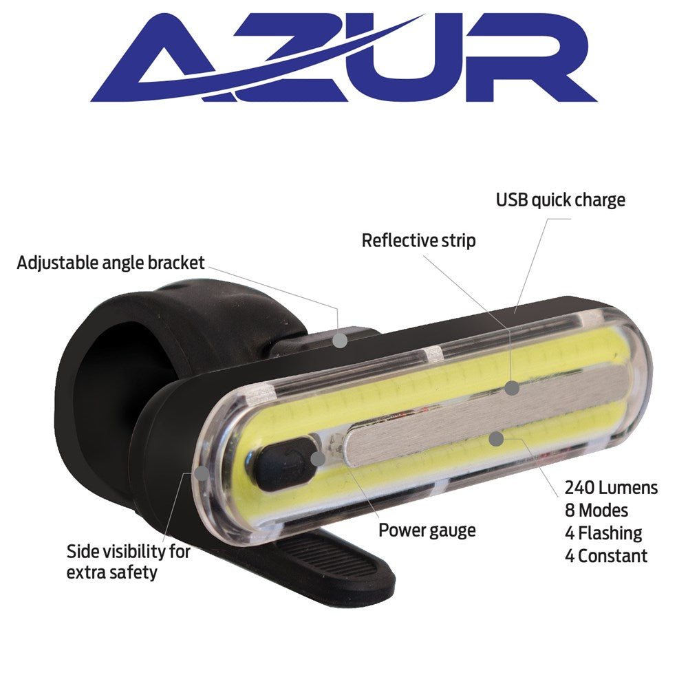 Azur Alien 2 USB Front  Head Bike Light 240LM