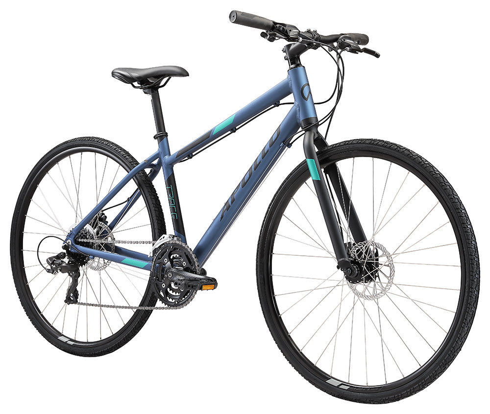 Apollo Trace 20 Womens Flat Bar Bike Matte Slate and Turquoise