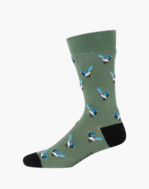 Bamboozld Mens Blue Wren Bamboo Sock 7-11