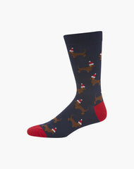 Bamboozld Mens Christmas Dash Bamboo Sock Navy 11-14