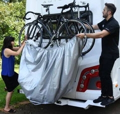 Oxford BIKE COVER - Aquatex Touring "Premium Rack-Mounted Bike Cover" for 3-4 Bikes - Includes Storage Bag - Also works as a cover for a 4 Burner Hooded BBQ!