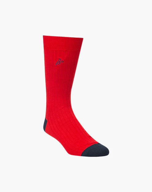 Bamboozld Mens Classic Rib Bamboo Sock Scarlet 7-11