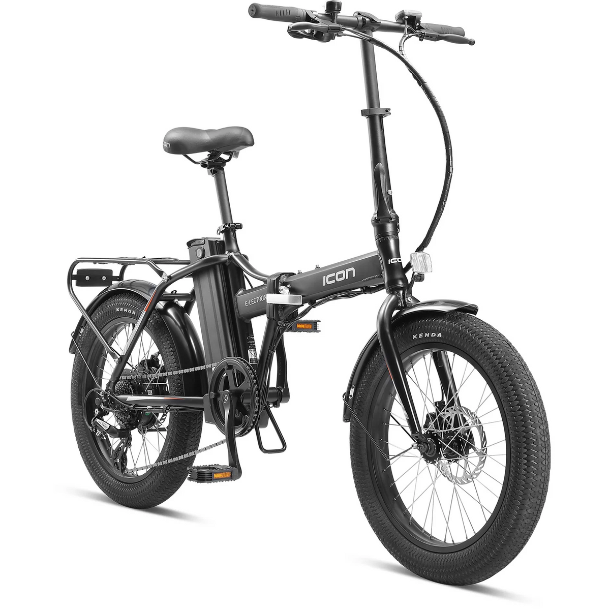 XDS Icon E-Lectron Folding E-Bike 20x3.0" Wheels Black