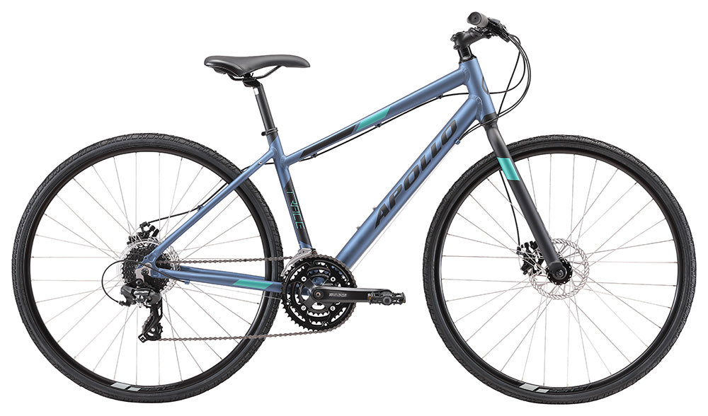 Apollo Trace 20 Womens Flat Bar Bike Matte Slate and Turquoise