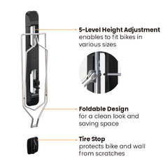 Bike Rakz Ezi-Fold Large 2.8" Wall Mounted Bike Rack