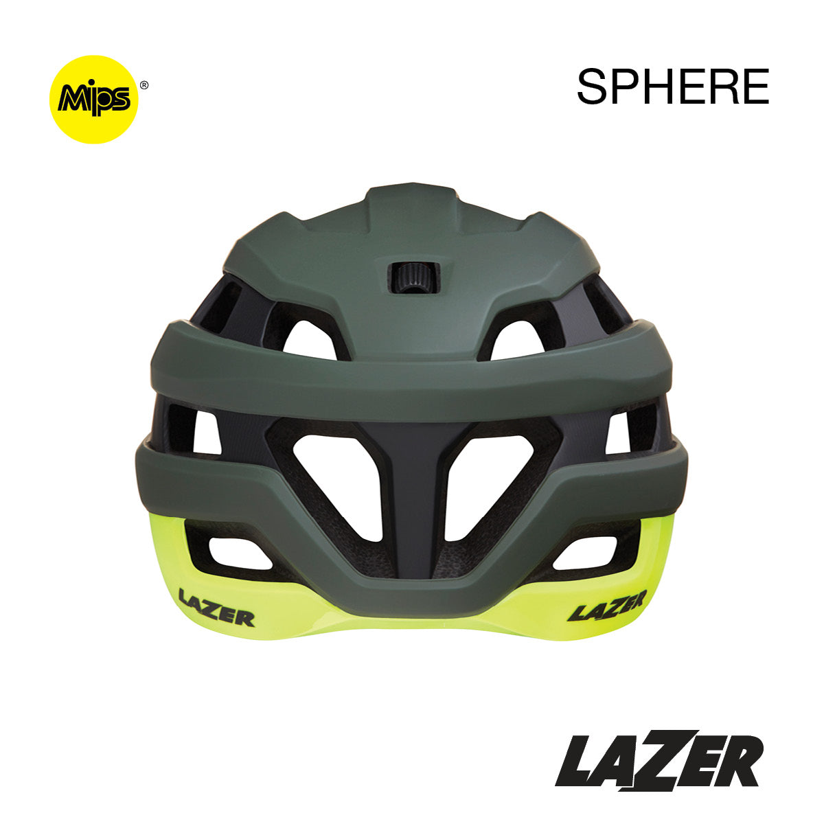 Lazer Sphere with MIPS Bike Bicycle Helmet Dark Green Flash Yellow