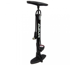 Azur Clever Valve Foot Floor Pump With Gauge Black