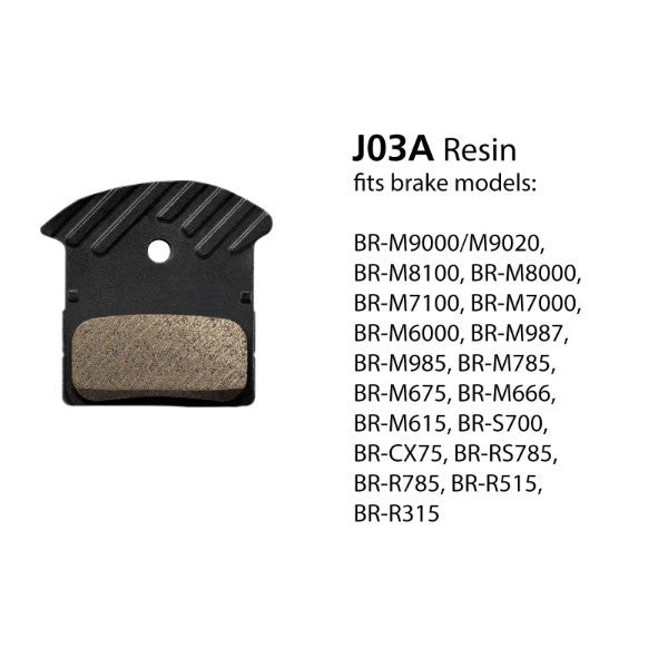 Shimano J03A-J05A Disc Brake Pads Resin w/Fin