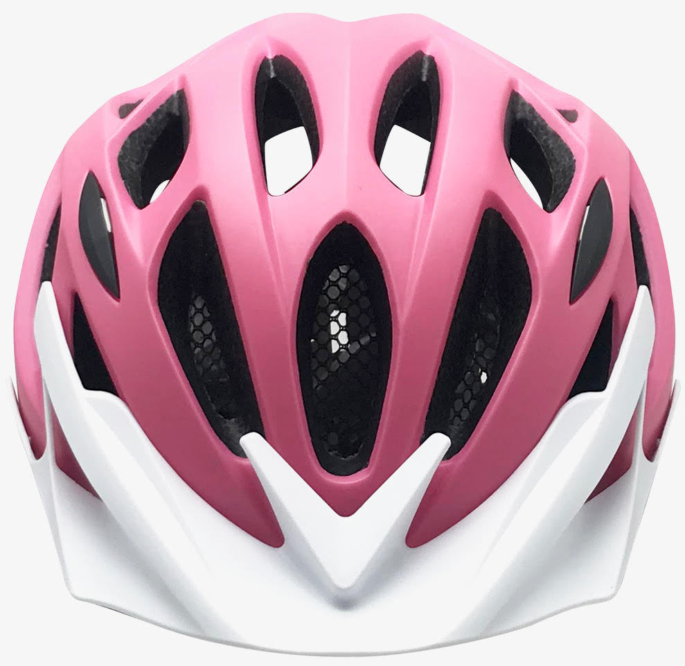 ByK Helmet Teen-Small Adult Cycling Helmet Matt Pink/ White 52cm-58cm