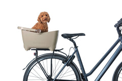 Basil Buddy Bicycle Pet Basket with MIK Mounting System Biscotti Brown