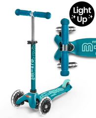 Micro Mini Deluxe LED 3 Wheel Scooter Aqua