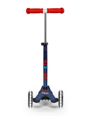 Micro Mini Deluxe LED 3 Wheel Scooter Navy Blue and Red