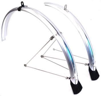 Flinger Mudguard Set 26" Silver 50mm Wide With Stays 3445