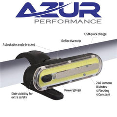 Azur Alien 2 USB Front  Head Bike Light 240LM