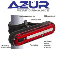 Azur Alien 2 USB Rear  Tail Bike Light 100LM