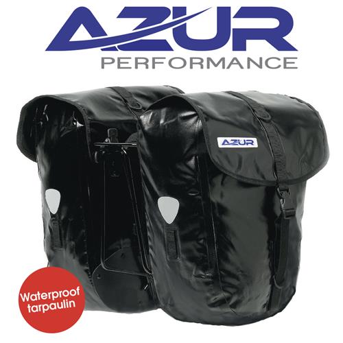 Azur Tarpaulin Rear Pannier Bags Set of 2 Black