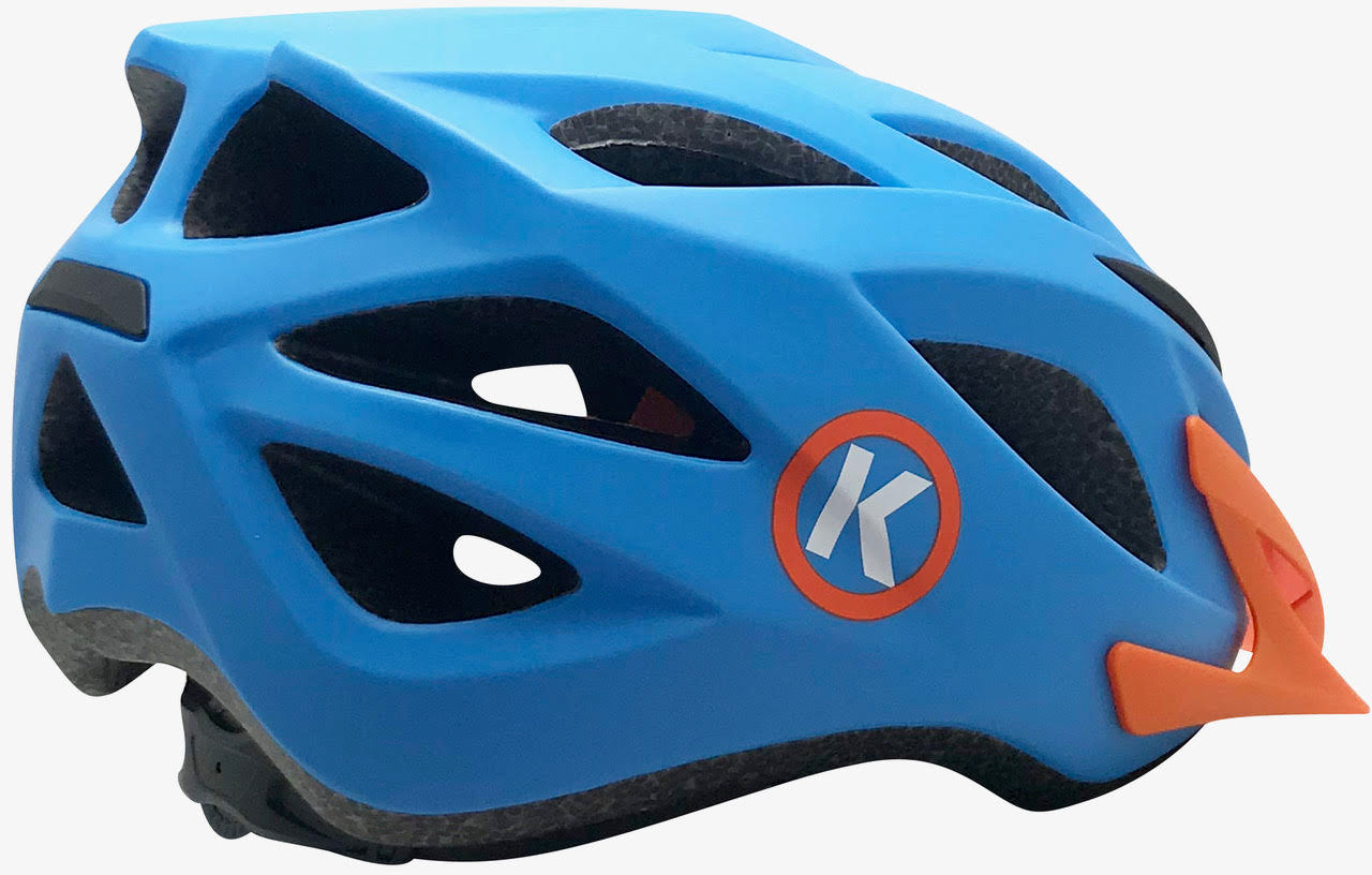 ByK Helmet Teen-Small Adult Cycling Helmet Matt Cyan Blue/ Orange 52cm-58cm